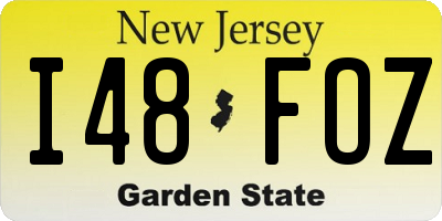 NJ license plate I48FOZ