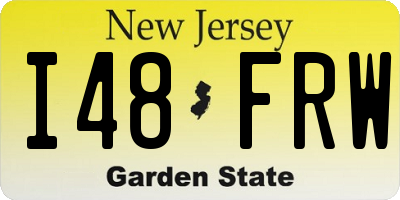 NJ license plate I48FRW