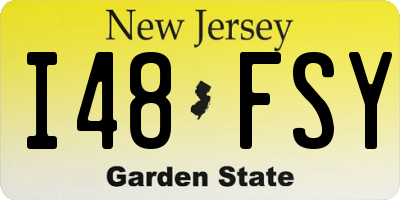 NJ license plate I48FSY