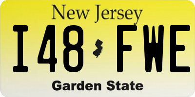 NJ license plate I48FWE