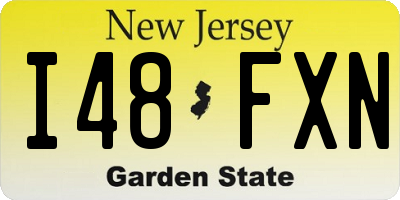 NJ license plate I48FXN