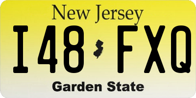 NJ license plate I48FXQ