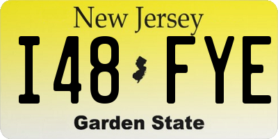 NJ license plate I48FYE