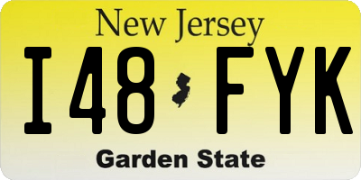 NJ license plate I48FYK