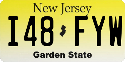 NJ license plate I48FYW