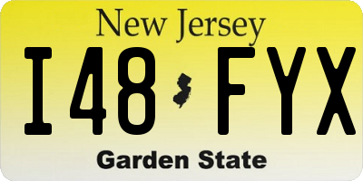 NJ license plate I48FYX