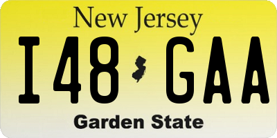 NJ license plate I48GAA
