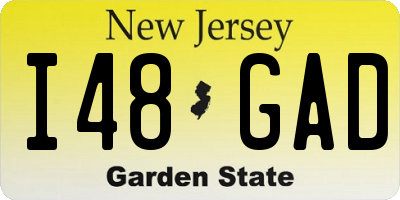 NJ license plate I48GAD