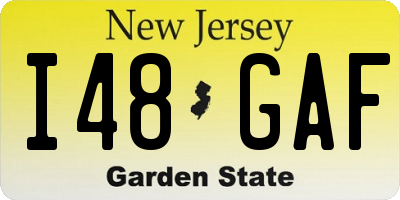 NJ license plate I48GAF