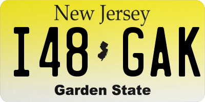 NJ license plate I48GAK