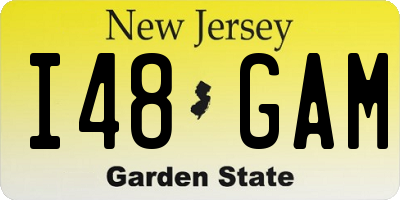 NJ license plate I48GAM