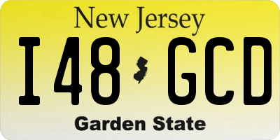NJ license plate I48GCD