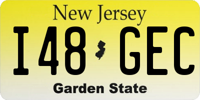 NJ license plate I48GEC