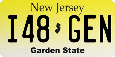 NJ license plate I48GEN