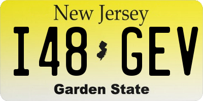 NJ license plate I48GEV