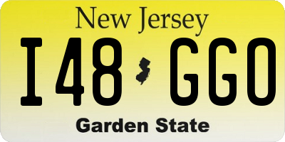 NJ license plate I48GGO