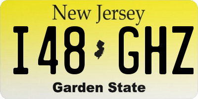 NJ license plate I48GHZ