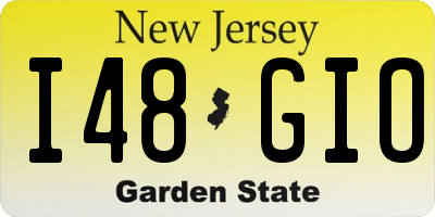 NJ license plate I48GIO