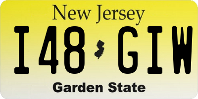 NJ license plate I48GIW