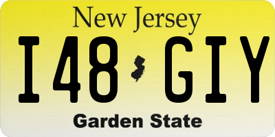 NJ license plate I48GIY