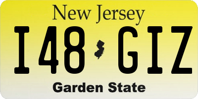 NJ license plate I48GIZ