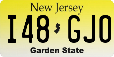 NJ license plate I48GJO