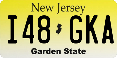 NJ license plate I48GKA