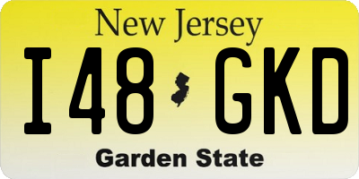 NJ license plate I48GKD