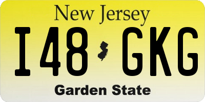 NJ license plate I48GKG