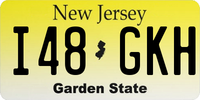 NJ license plate I48GKH