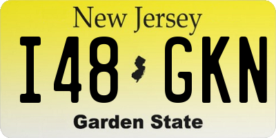 NJ license plate I48GKN