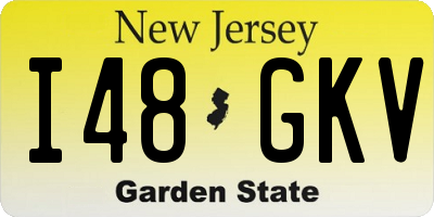 NJ license plate I48GKV