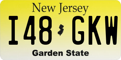 NJ license plate I48GKW