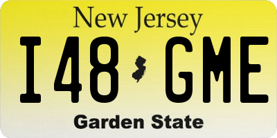 NJ license plate I48GME