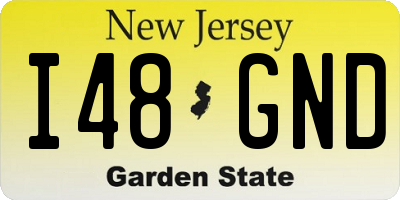 NJ license plate I48GND