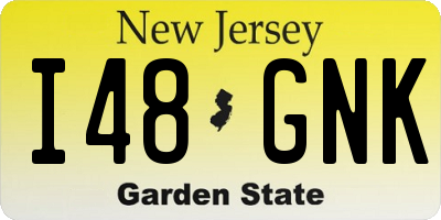 NJ license plate I48GNK