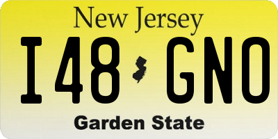 NJ license plate I48GNO