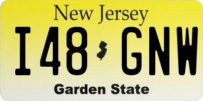 NJ license plate I48GNW