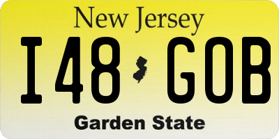 NJ license plate I48GOB