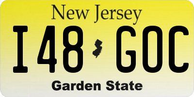 NJ license plate I48GOC