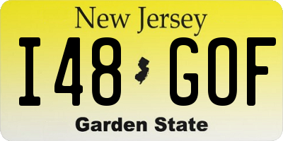 NJ license plate I48GOF