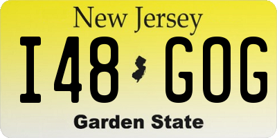NJ license plate I48GOG