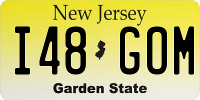 NJ license plate I48GOM