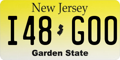 NJ license plate I48GOO