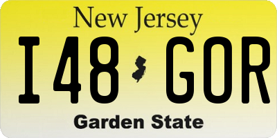 NJ license plate I48GOR