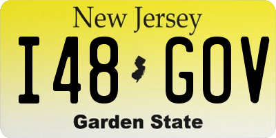 NJ license plate I48GOV