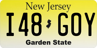 NJ license plate I48GOY