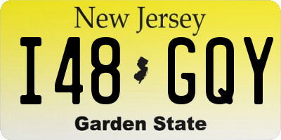 NJ license plate I48GQY