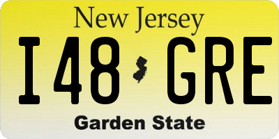 NJ license plate I48GRE