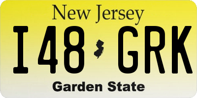 NJ license plate I48GRK